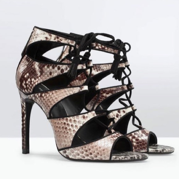 zara snakeskin heels
